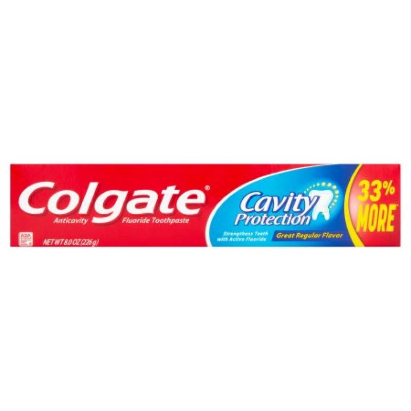 Colgate Great Regular Flavor Anticavity Fluoride Toothpaste, 8 oz