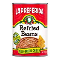 La Preferida Refried Beans With Mild Green Chiles, 16 oz