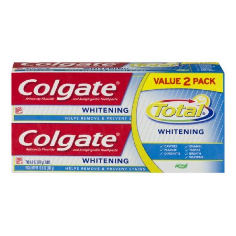 Colgate Total Whitening Gel Toothpaste - 2 PK, 6.0 OZ