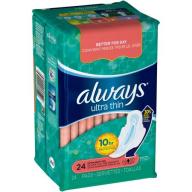 Always Ultra Thin Extra Heavy Day Pads, 24 count