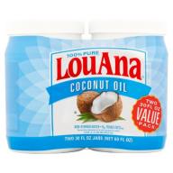 LouAna 100% Pure Coconut Oil, 30 fl oz, (Pack of 2)