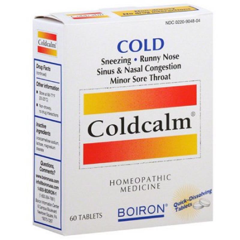Boiron ColdCalm Homeopathic Medicine Quick-Dissolving Tablets, 60 count