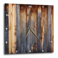 3dRose Brown Barn Wood Look, Wall Clock, 13 by 13-inch