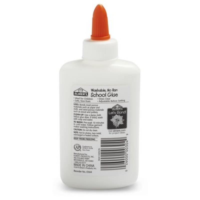 Elmer's Liquid School Glue, White, Washable, 4 Ounces, 5 Count - Great for Making Slime