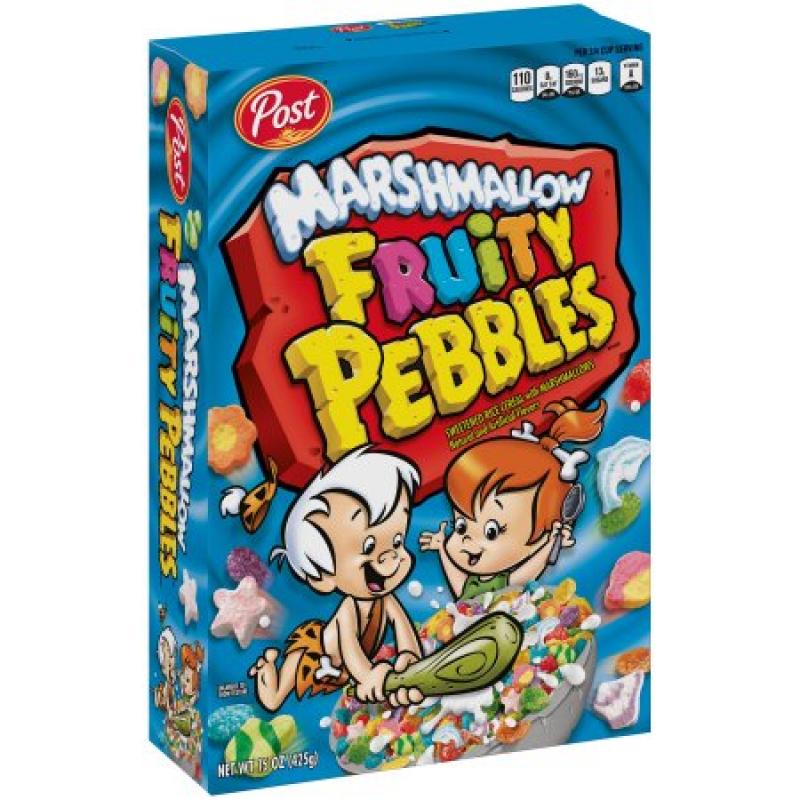 Post Marshmallow Fruity Pebbles Gluten Free Cereal, 15 oz Box