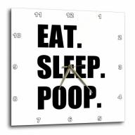3dRose Eat Sleep Poop - funny summing up of daily life - joke humor humorous, Wall Clock, 13 by 13-inch