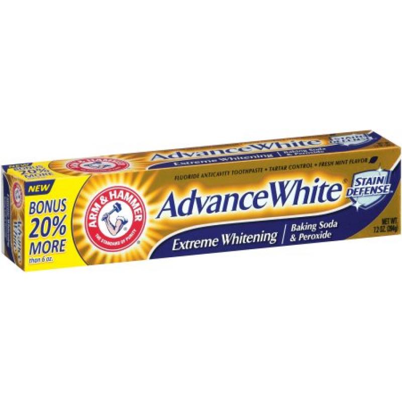 Arm & Hammer Advance White Extreme Whitening Fresh Mint Flavor Fluoride Anticavity Toothpaste, 7.2 oz
