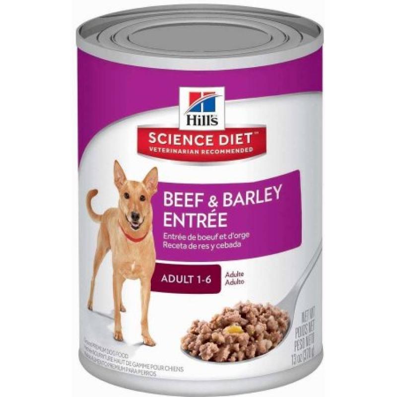 Hill&#039;s Science Diet Adult Beef & Barley Entrée Canned Dog Food, 13 oz, 12-pack