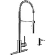Magnus Sinks Single Handle Pull Out Kitchen Faucet with Soap Dispenser