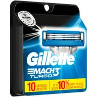 Gillette Mach3 Turbo Men&#039;s Razor Blade Refills, 10 count