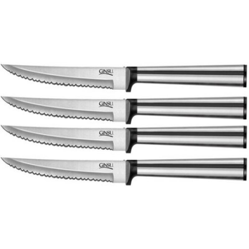 Ginsu Koden Series 4-Piece Stainless Steak Knife Set