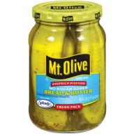 Mt. Olive Bread And Butter No Sugar Added Pickles Sandwich Stuffers, 16 fl oz