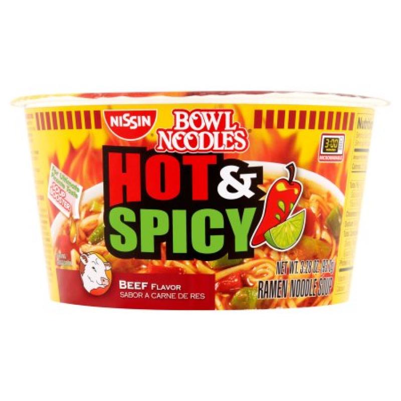 Nissin Bowl Noodles Hot & Spicy Beef Flavor Bowl Noodles 3.28 oz.