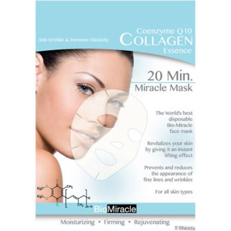 BioMiracle Coenzyme Q10 Collagen Essence Face Masks, 5 count