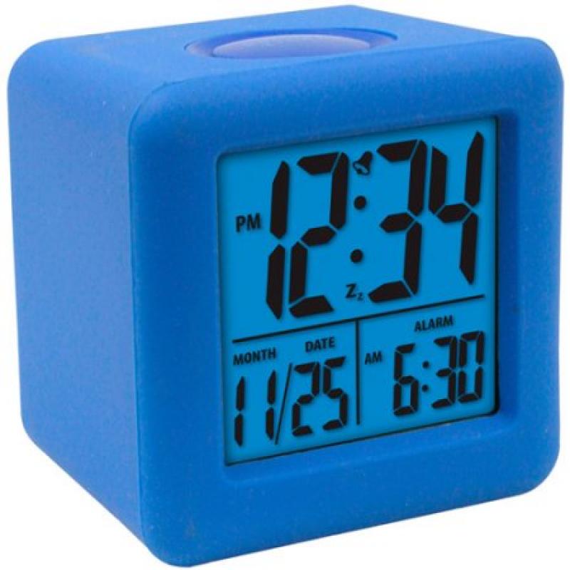 Equity Cube LCD Alarm Clock, Blue