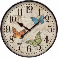12" Round Buttefly Dial Wall Clock