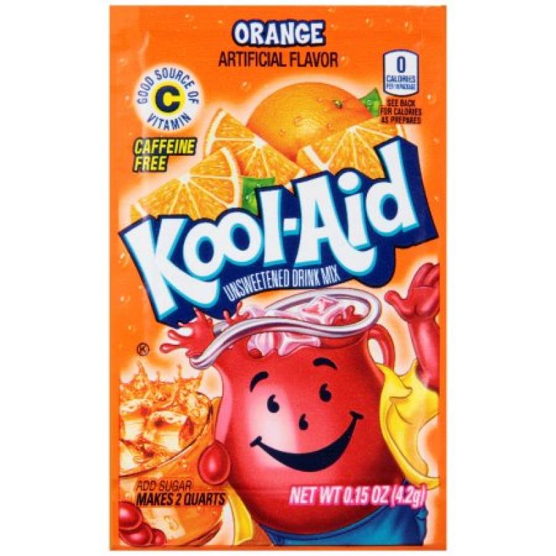 Kool-Aid Orange Unsweetened Drink Mix, 0.15 OZ (4.2g) Packet