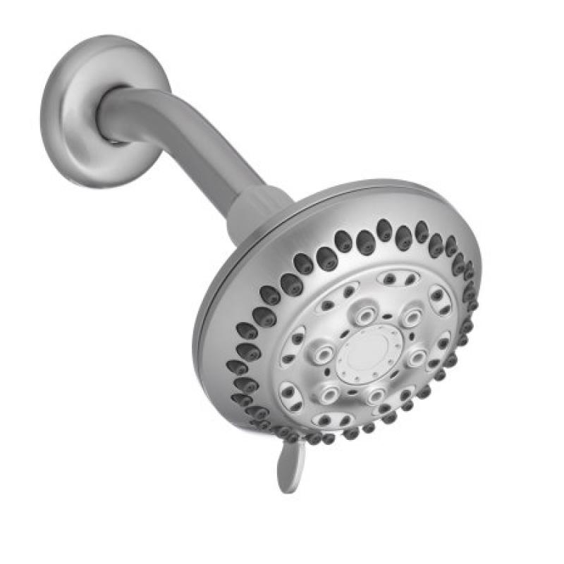 Waterpik 6-Mode PowerSpray+ Fixed Shower Head, Brushed Nickel VSR-639T
