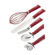 Cake Boss Stainless Steel Tools and Gadgets 5-Piece Baking and Decorating Tool Set, Red