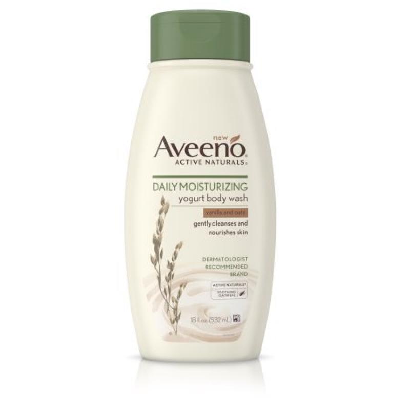 Aveeno Active Naturals Daily Moisturizing Body Yogurt Body Wash, Vanilla And Oats, 18oz
