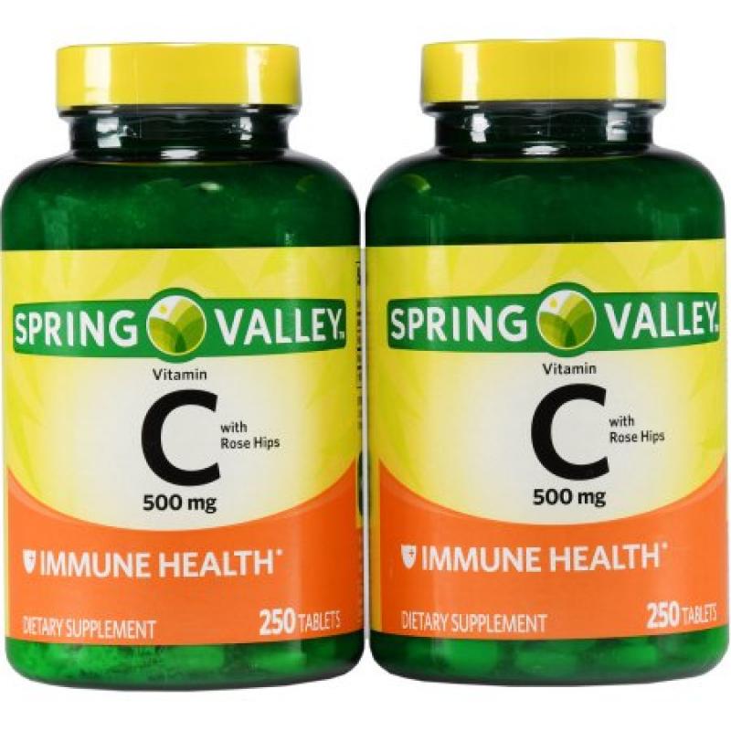 Spring Valley Vitamin C Tablets, 500 mg, 250 count, 2 pk