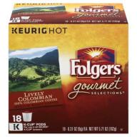 Folgers 100% Colombian Coffee K-Cup Pods, 18 Count