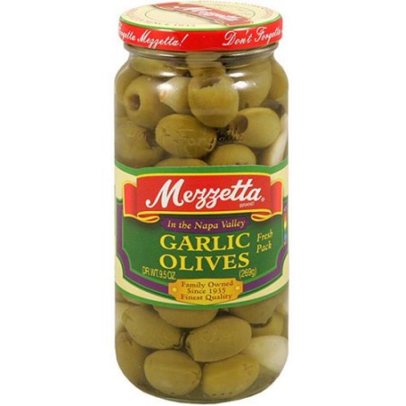 Mezzetta Mild Garlic Olives, 9.5 oz (Pack of 6)