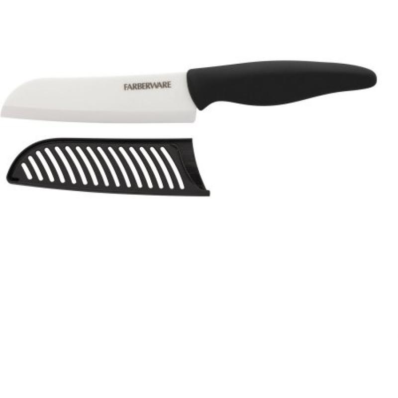 Farberware 5" Santoku Knife with Ceramic Blade, Black