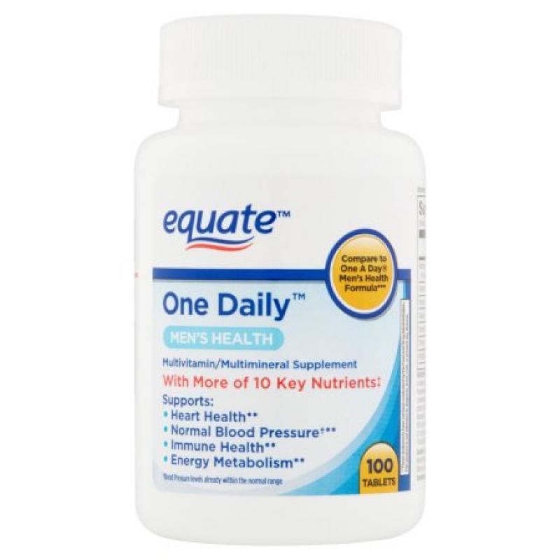 Equate One Daily Men&#039;s Multivitamin Multimineral Supplement 100ct