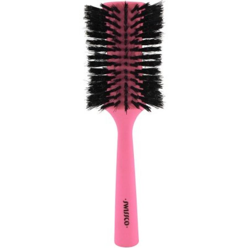 Swissco Soft Touch Round Hair Brush with Reinforced Boar Bristles. Large. Pink