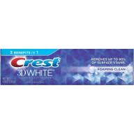 Crest 3D White Foaming Clean Whitening Toothpaste, 4.8 oz
