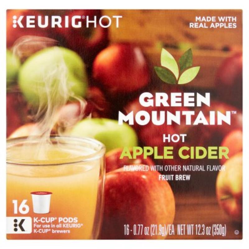 Keurig Hot Green Mountain Hot Apple Cider Fruit Brew K-Cup Pods, 0.77 oz, 16 count