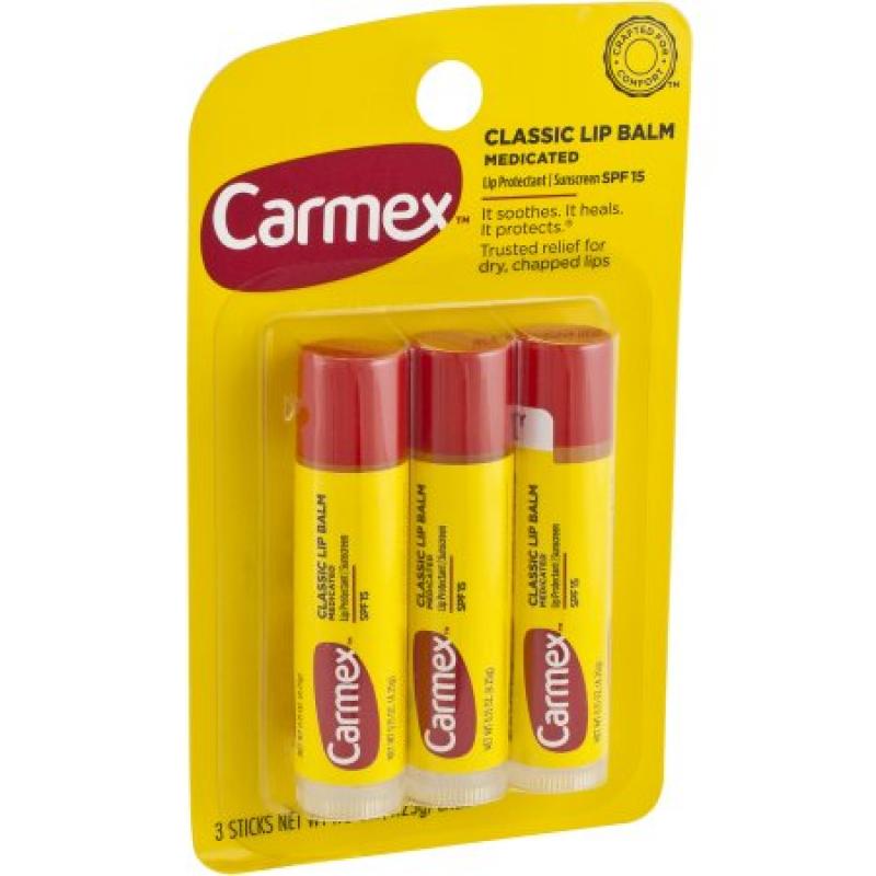 Carmex Original Click Stick Moisturizing SPF 15 Lip Balm, 3ct