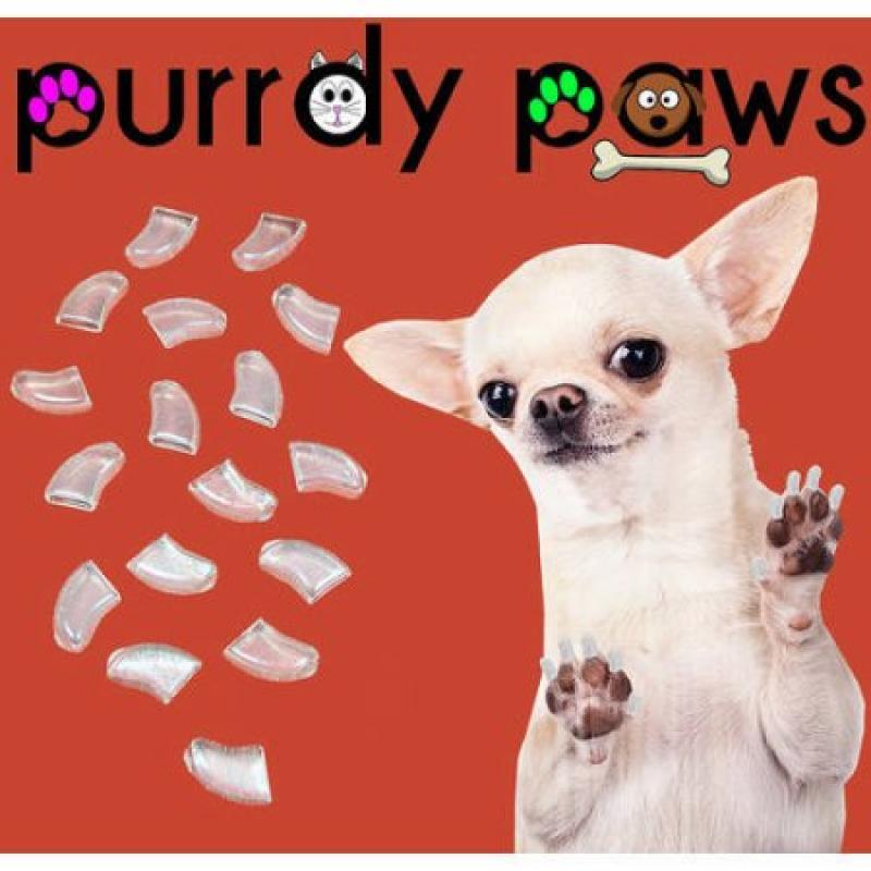 Purrdy Paws Soft Nail Caps for Dogs, 40-Pack, Clear
