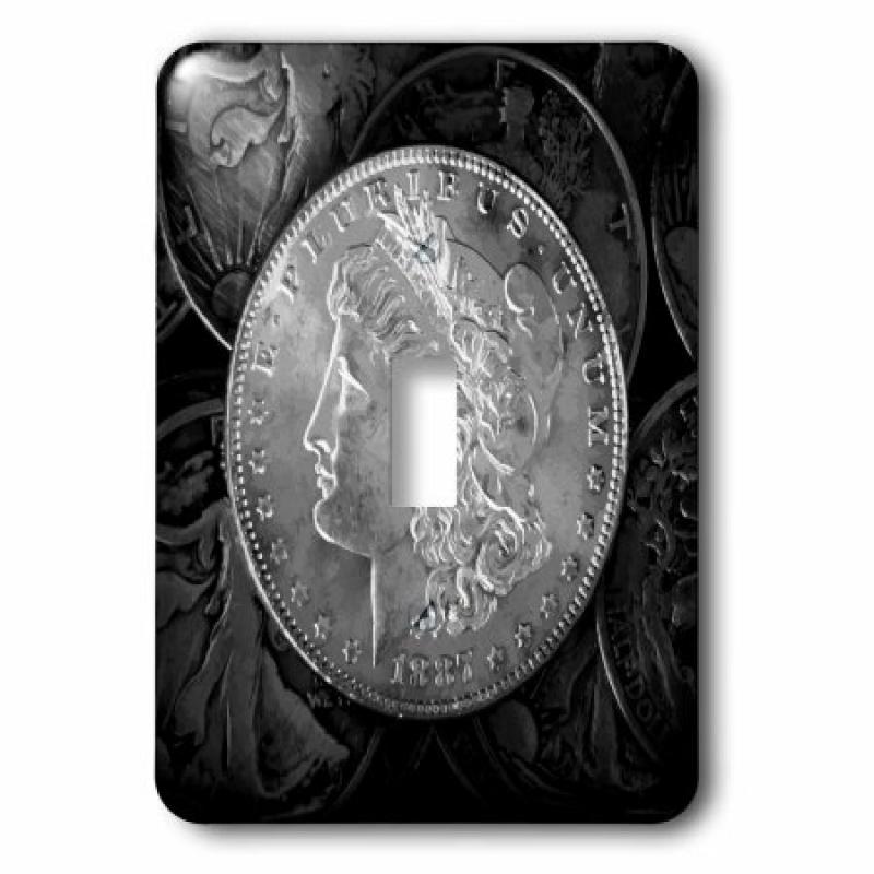 3dRose 1887 Liberty Silver Dollar - stylized photograph of vintage coins, Single Toggle Switch