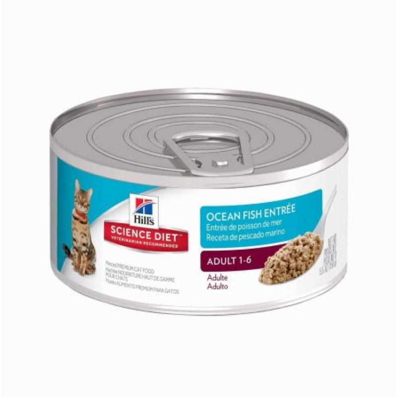Hill&#039;s Science Diet Adult Ocean Fish Entrée Canned Cat Food, 5.5 oz, 24-pack