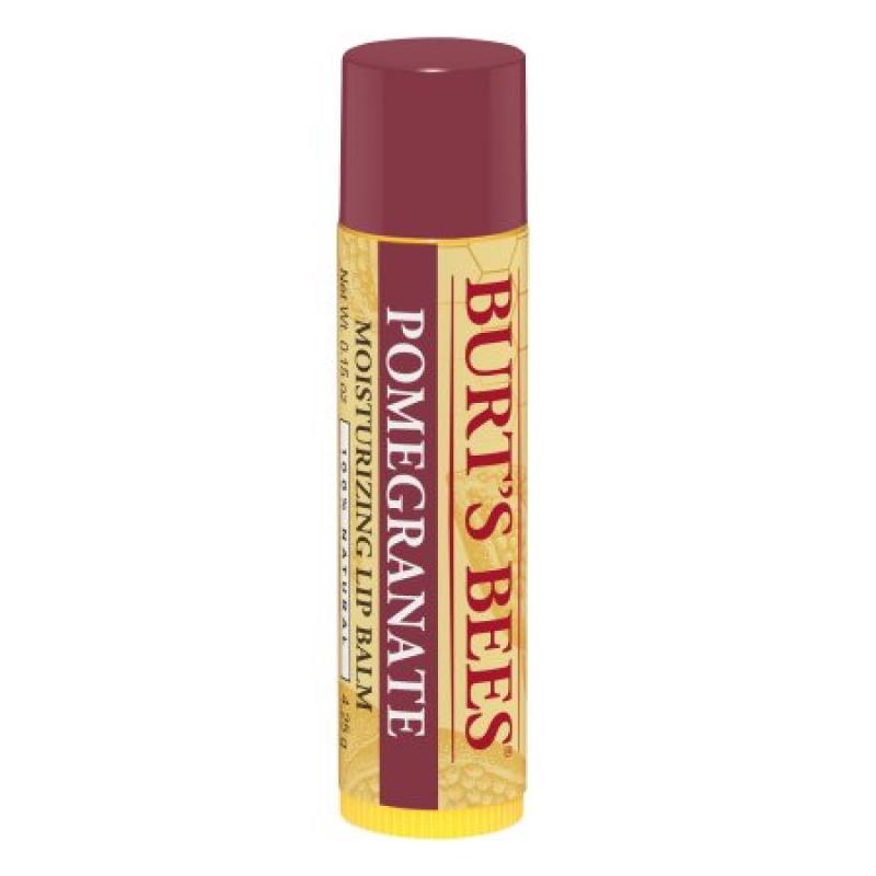 Burt&#039;s Bees 100% Natural Moisturizing Lip Balm, Pomegranate, 1 Tube