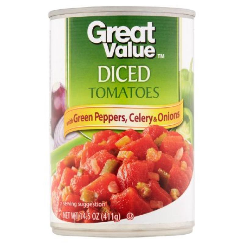 Great Value Diced Tomatoes with Green Peppers, Celery & Onions, 14.5 oz