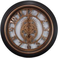 Kiera Grace Industrial Style 20" Wall Clock with Exposed Bronze Gears