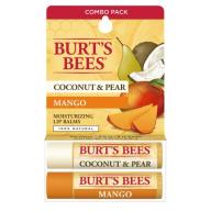 Burt&#039;s bees 100% natural moisturizing lip balm, coconut & pear and mango, 2 tubes in blister box