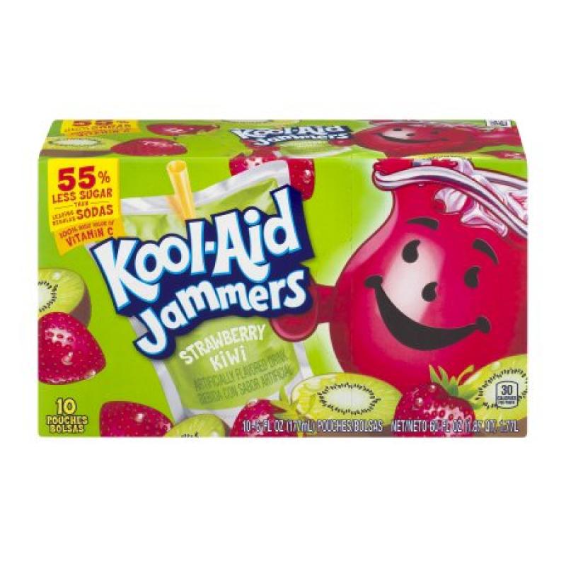 Kool-Aid Jammers Fruit Juice Pouches, Strawberry Kiwi, 6 Fl Oz, 10 Count