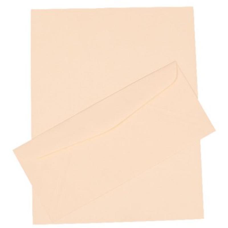 JAM Paper Business Stationery Set, #10 Envelopes, 4 1/8 x 9 1/2, Strathmore Natural White Laid, 100/pack
