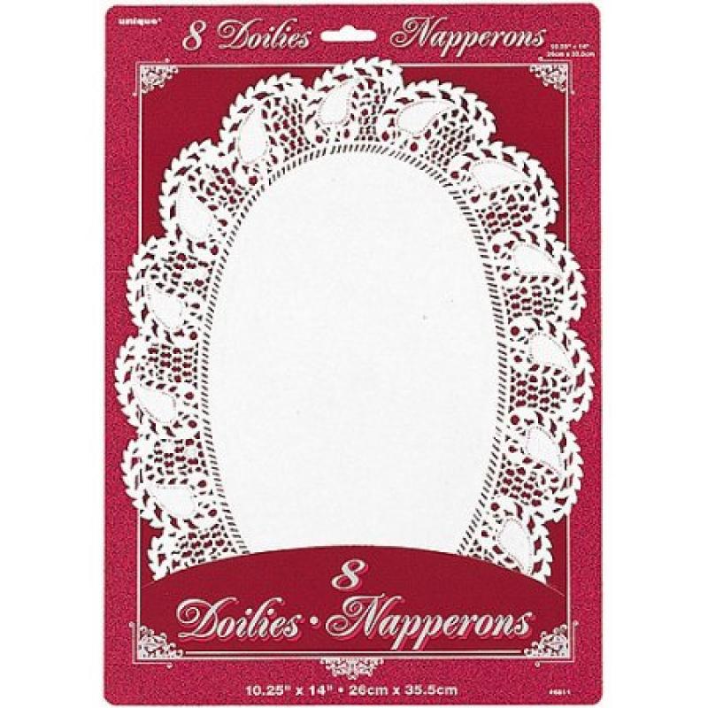 Oval White Lace Paper Doilies, 8ct