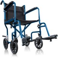 Hugo Portable Lightweight Transport Wheelchair with Detachable Footrests, Midnight Blue