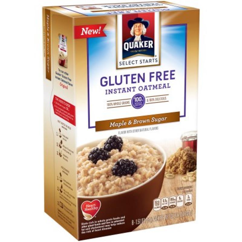 Quaker® Select Starts Gluten Free Maple & Brown Sugar Instant Oatmeal 8-1.51 oz. Packets
