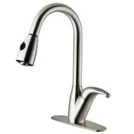 Vigo Pull-Out Spray Kitchen Faucet with Deck Plate, Stainless Steel