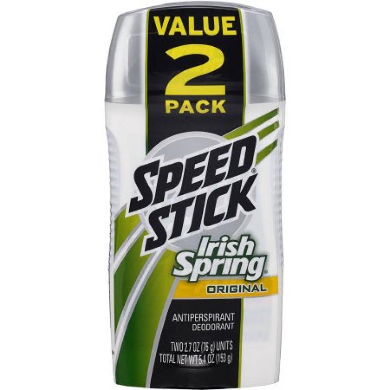 Speed Stick Men&#039;s Antiperspirant & Deodorant, Irish Spring Original, 2.7 Ounce (Pack of 2)