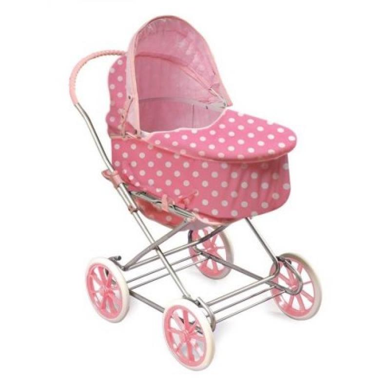 Just Like Mommy 3-in-1 Doll Pram, Pink with White Polka Dots - Fits American Girl Dolls & My Life As