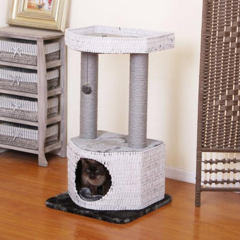 PetPals Group Rivendell Classic White and Silver Cat Tree