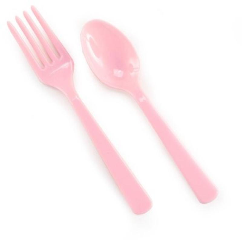 Forks and Spoons, Pink, 8pk